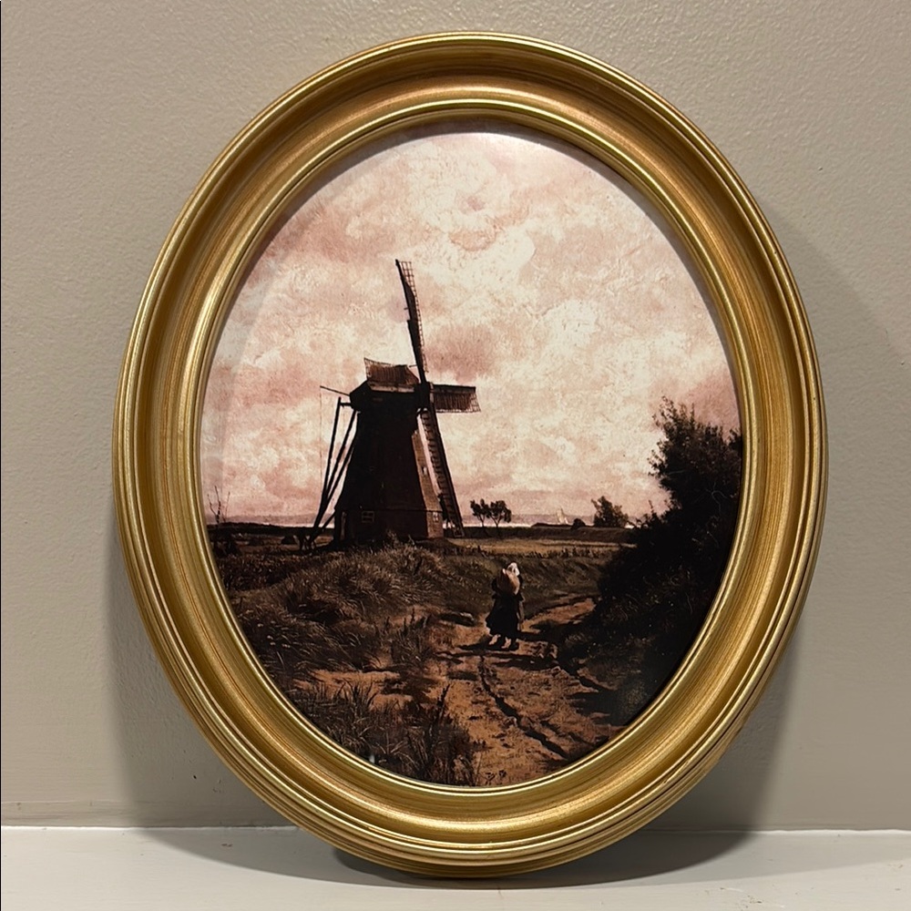 Gold‎ Framed Windmill Art Print